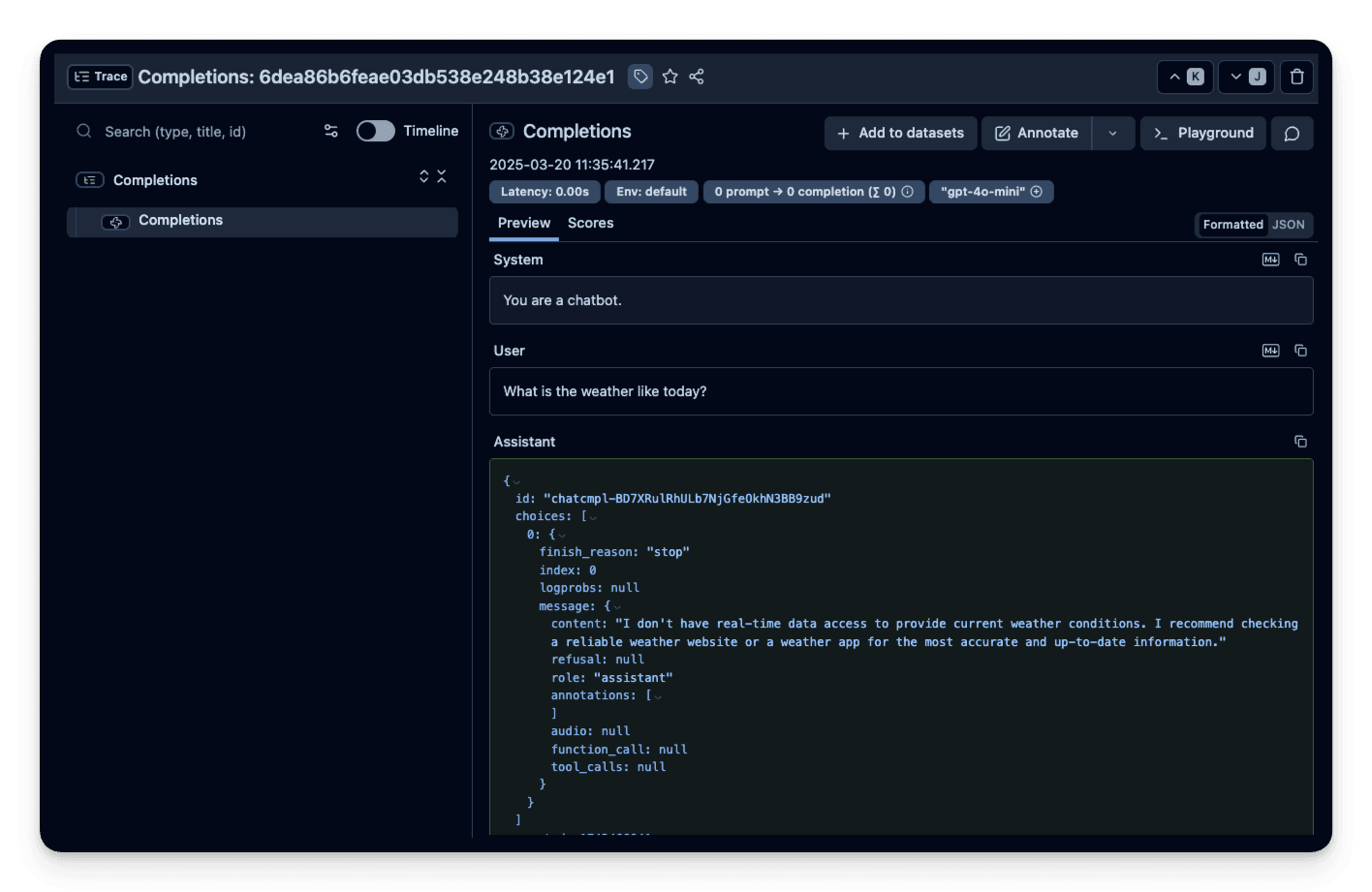 MLflow OpenAI Trace